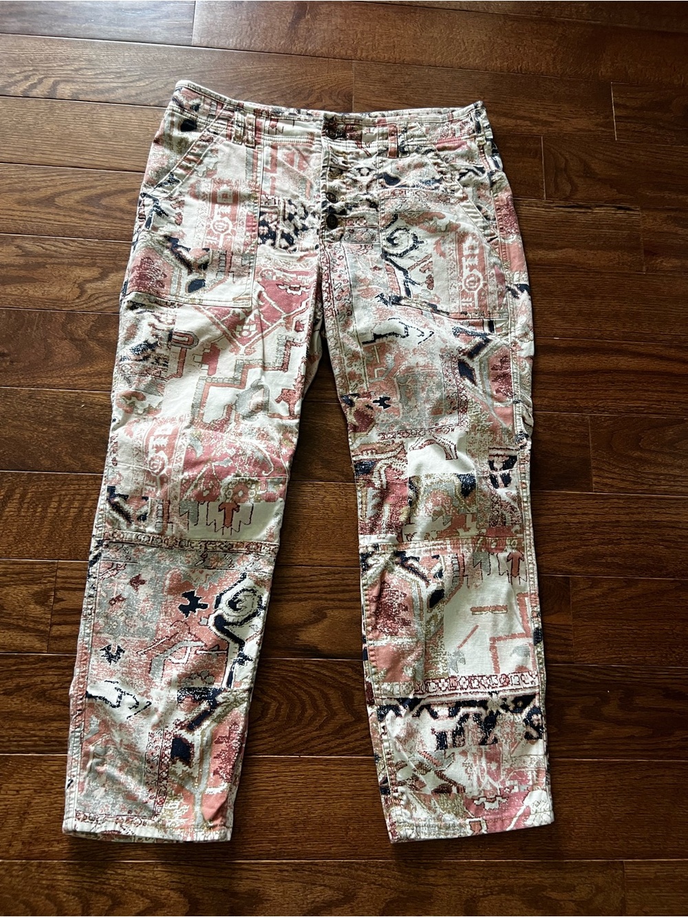 Anthropologie the Wanderer Patterned Straight-Leg Jeans
